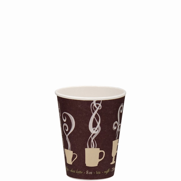 Thermoguard Insulated Paper Hot Cups, 8 oz, Steam Print, 1000PK